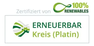 Logo 100p erneuerbar platin